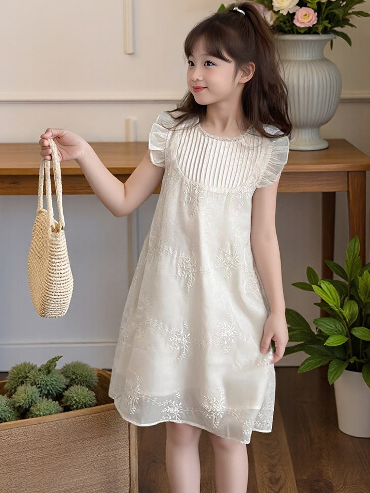 Children's Embroidered Cheongsam Skirt Chinese Style Teenager Clothing Western Vest Children's Dress