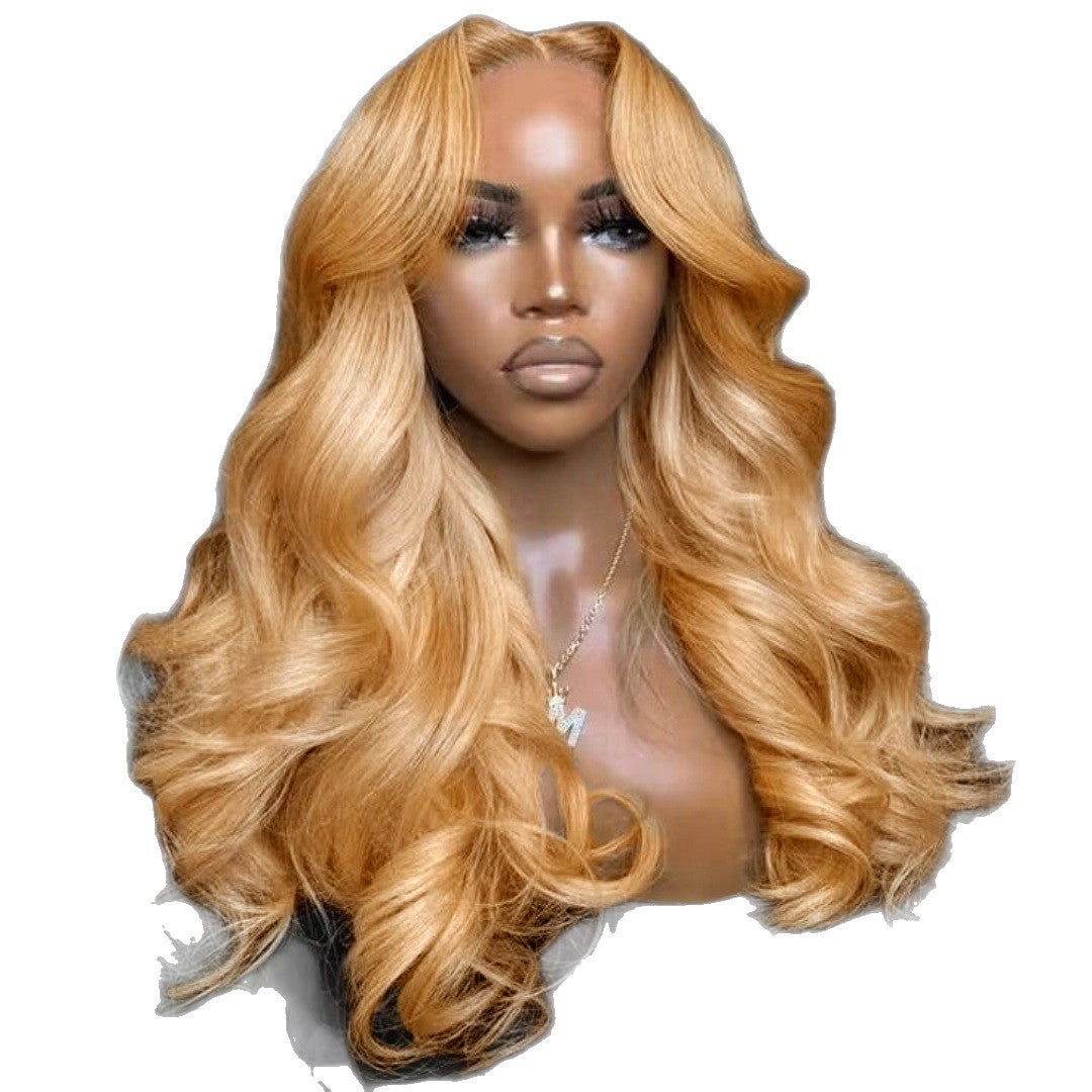 Pretty Lace Front Blonde Synthetic Wavy Wig Long Curls