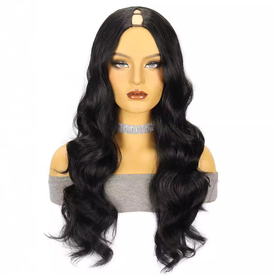 Curly Hair Mixed With Golden Big Wave Synthetic Wig Long Curls
