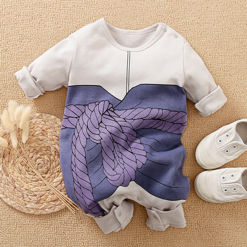 Cartoon Jumpsuit Full Cotton Thin Section Pullover Rompers Long Sleeve Jumpsuit, Climbing Suit
