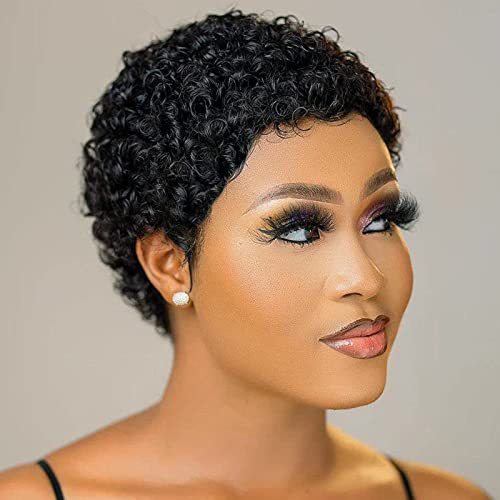 Casual Full Mechanism African Roll Human Real Hair Wig