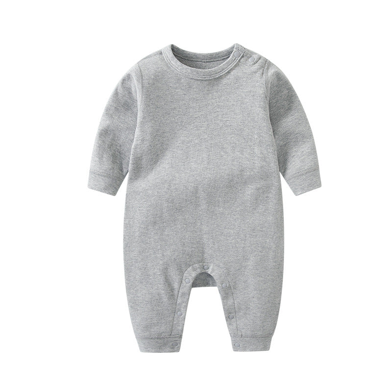Women's & Men's Pure Color Shoulder Button Jumpsuit Cotton One-piece Long-leg Jumpsuit, Climbing Suit