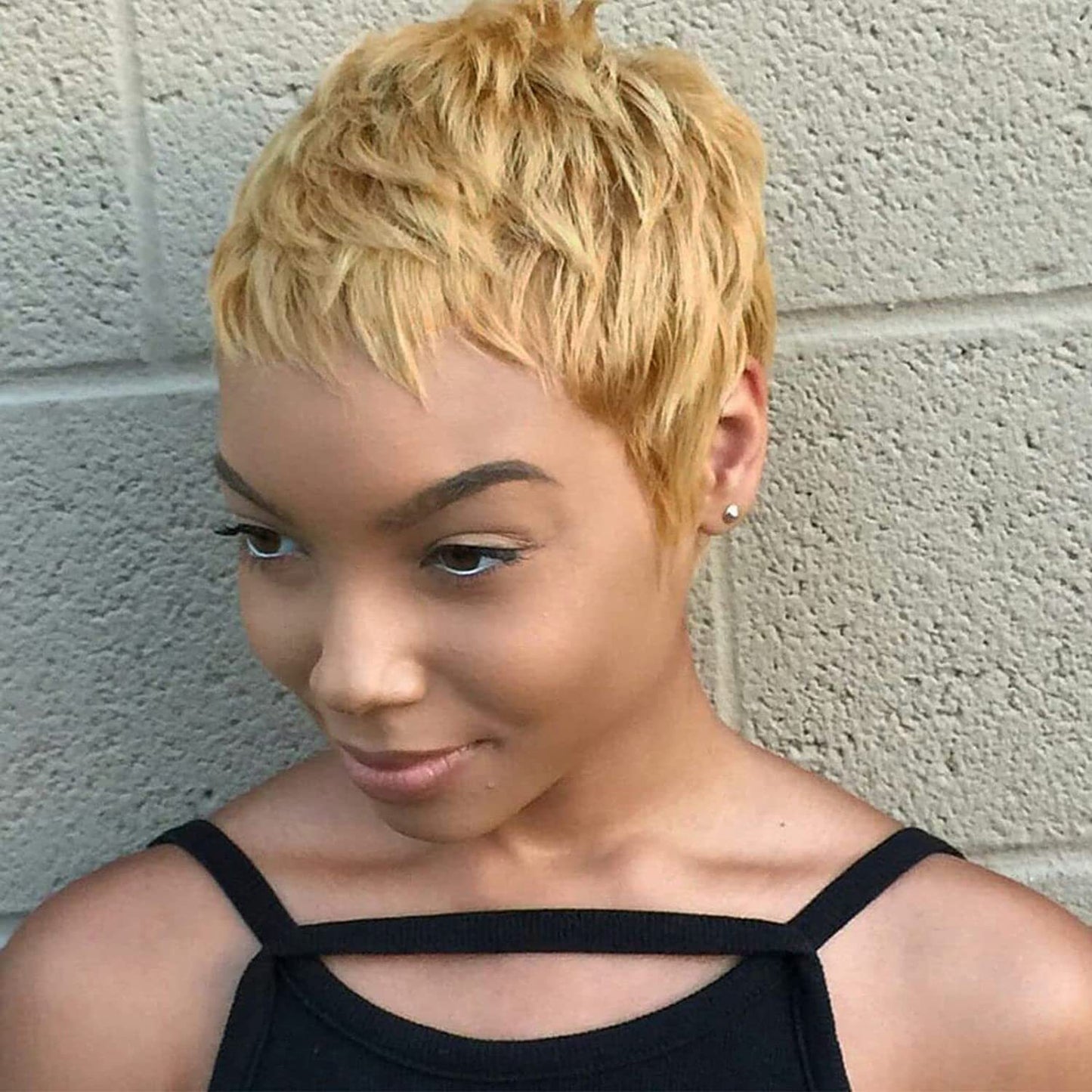 Graceful Trendy Mechanism Human Elf Short Real Hair Wig