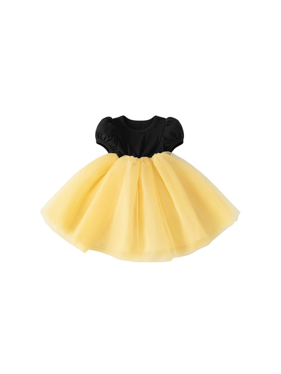 Children's Snow White Style Little Color Contrast Patchwork Children's Dress