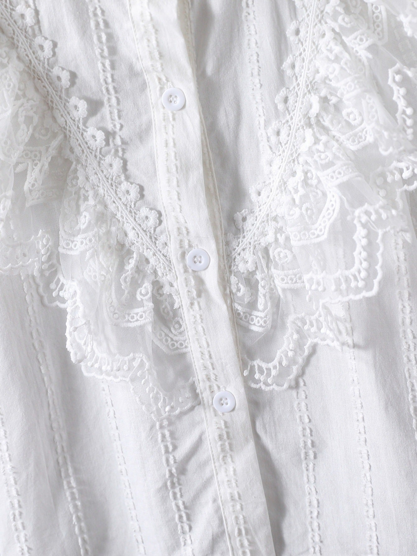Children's Long-sleeved Fashionable Cotton Lace Stand Collar Princess Children's Shirt
