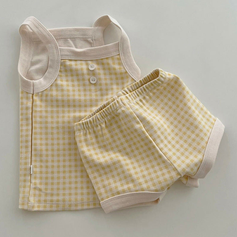 Summer Infant Cotton Camisole Cool Vest Top Bloomer Children's Suit