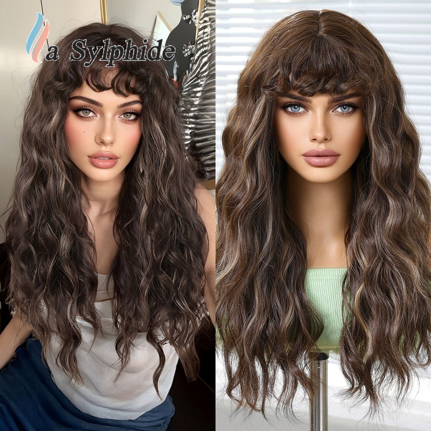 Female Mesh Beauty Curly Hair Natural Wig Long Curls