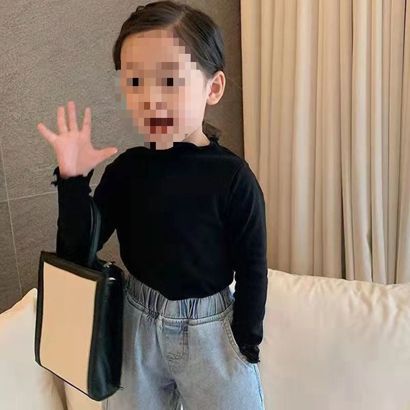 Children's Bottoming Shirt Long-sleeved Wooden Ear Winter Children's T-shirt