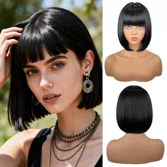 Beautiful Fashion Fiber Bangs Synthetic Wigs Wig Short Straight Hair