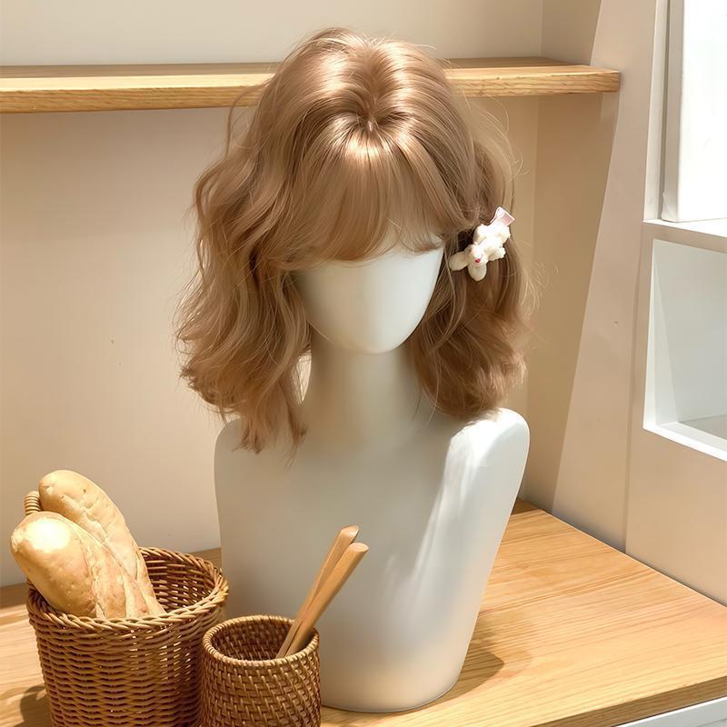 Gentle Korean Style Bangs Natural Daily Wig Short Curly Hair