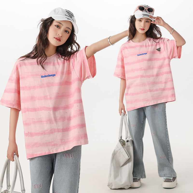 Loose Large Size Cotton Shirt Youth Clothes Western Children's T-shirt