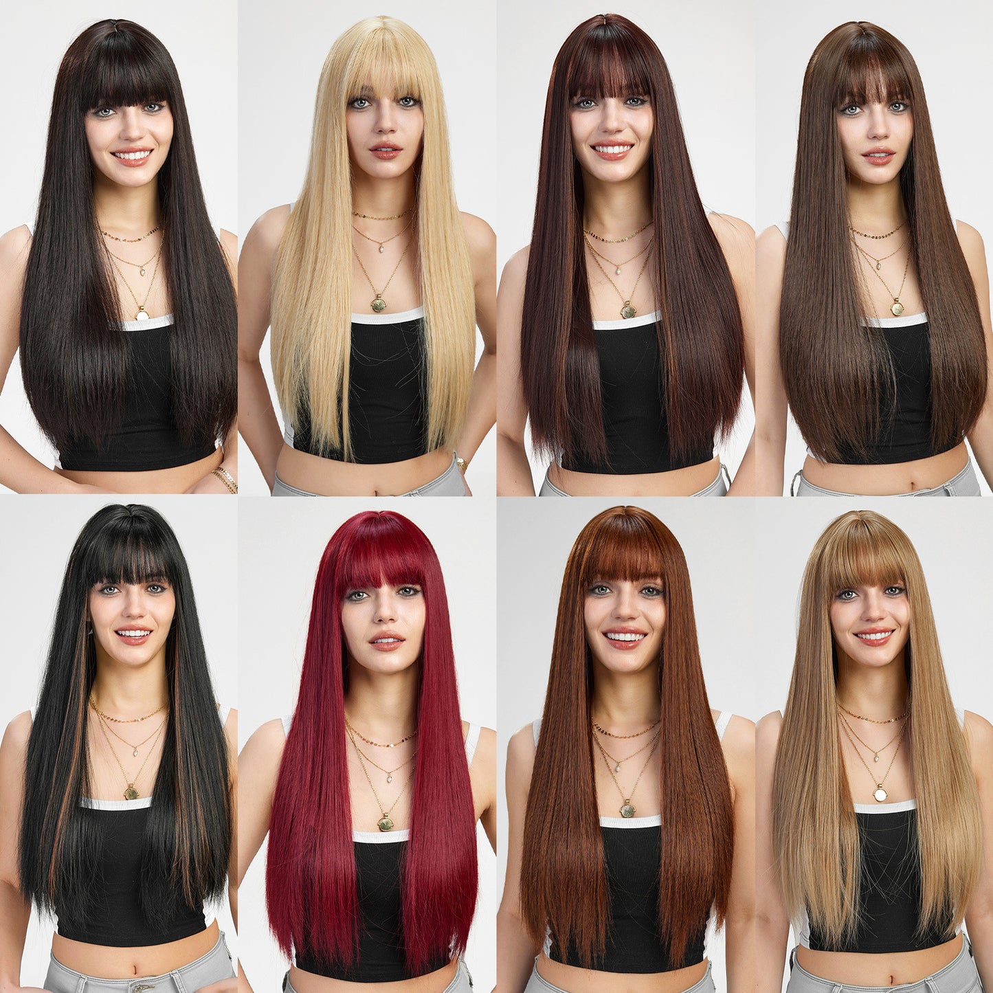Women's Hair Fashion Hairstyle Lady Fluffy Natural Long Straight Wig