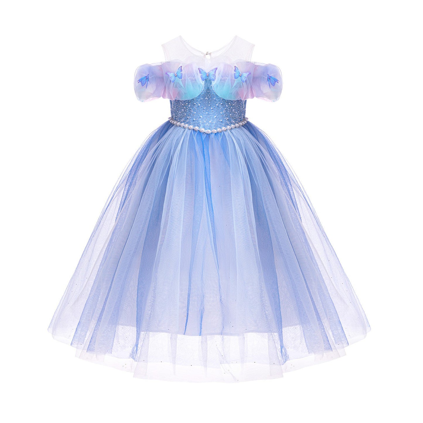 Princess Elsa Butterfly Mesh Stage Performance High Children's Dress
