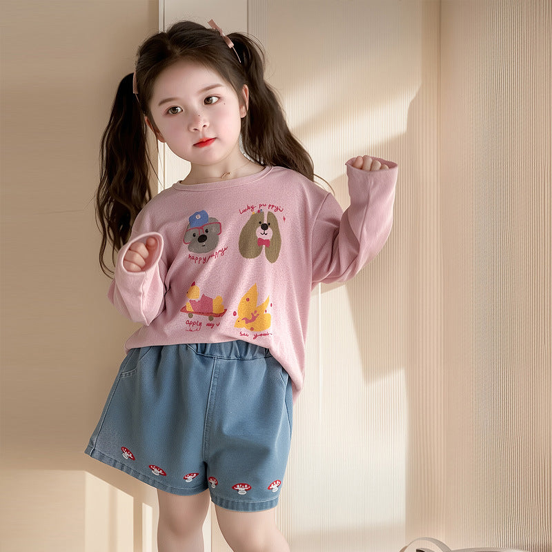 Children's Thin Summer Wear Cute Cartoon Printed Children's T-shirt