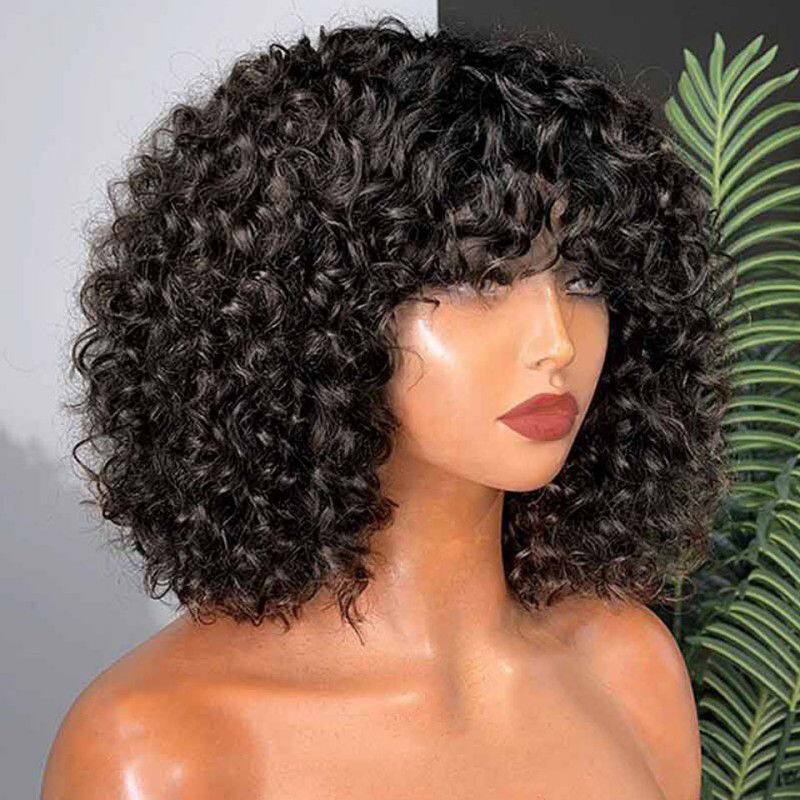 Women's Gradient Color African Small Volume Fluffy Chemical Fiber Silk Synthetic Wig Short Curly Hair