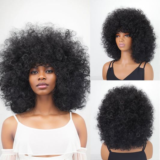 Women's Afro African Small Synthetic Wigs Wig Short Curly Hair