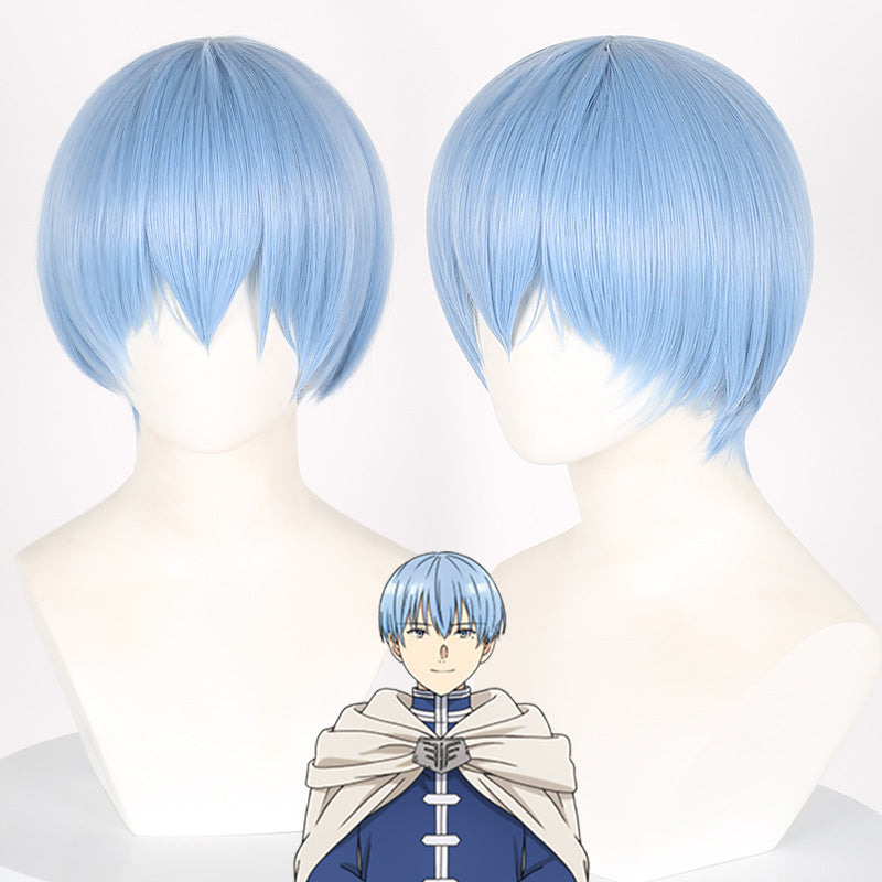 Meier Light Blue Broken Bangs Short Cos Wig