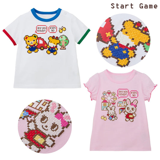 Children's Summer Round Neck Top Boys Cartoon Cute Game Bear Rabbit Children's T-shirt