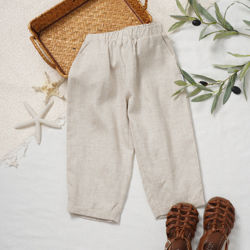 Children's Solid Color Trousers Summer Breathable Refreshing Children's Pants