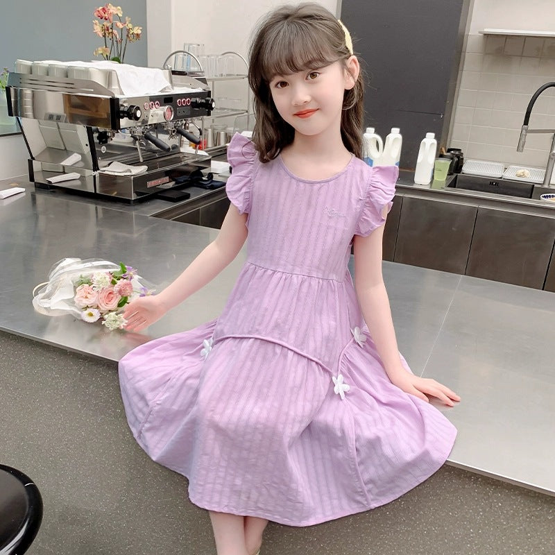 Children's Casual Sweet Summer Thin Fashionable Princess Middle Big Clothing Children's Dress