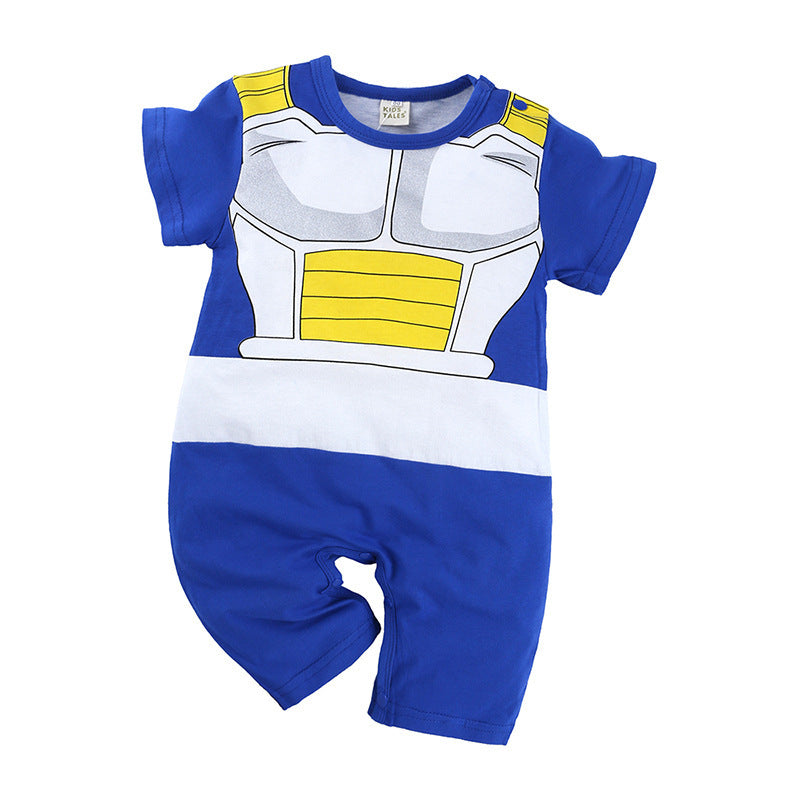 Summer Cartoon Anime Boy Short Sleeve Jumpsuit, Climbing Suit