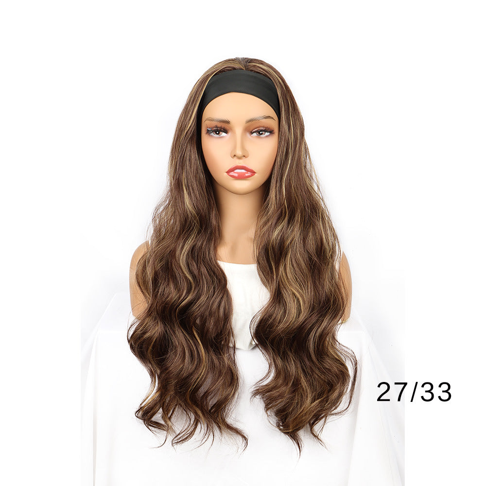 Women's Scarf Black Hair Band Long Straight Other Wig