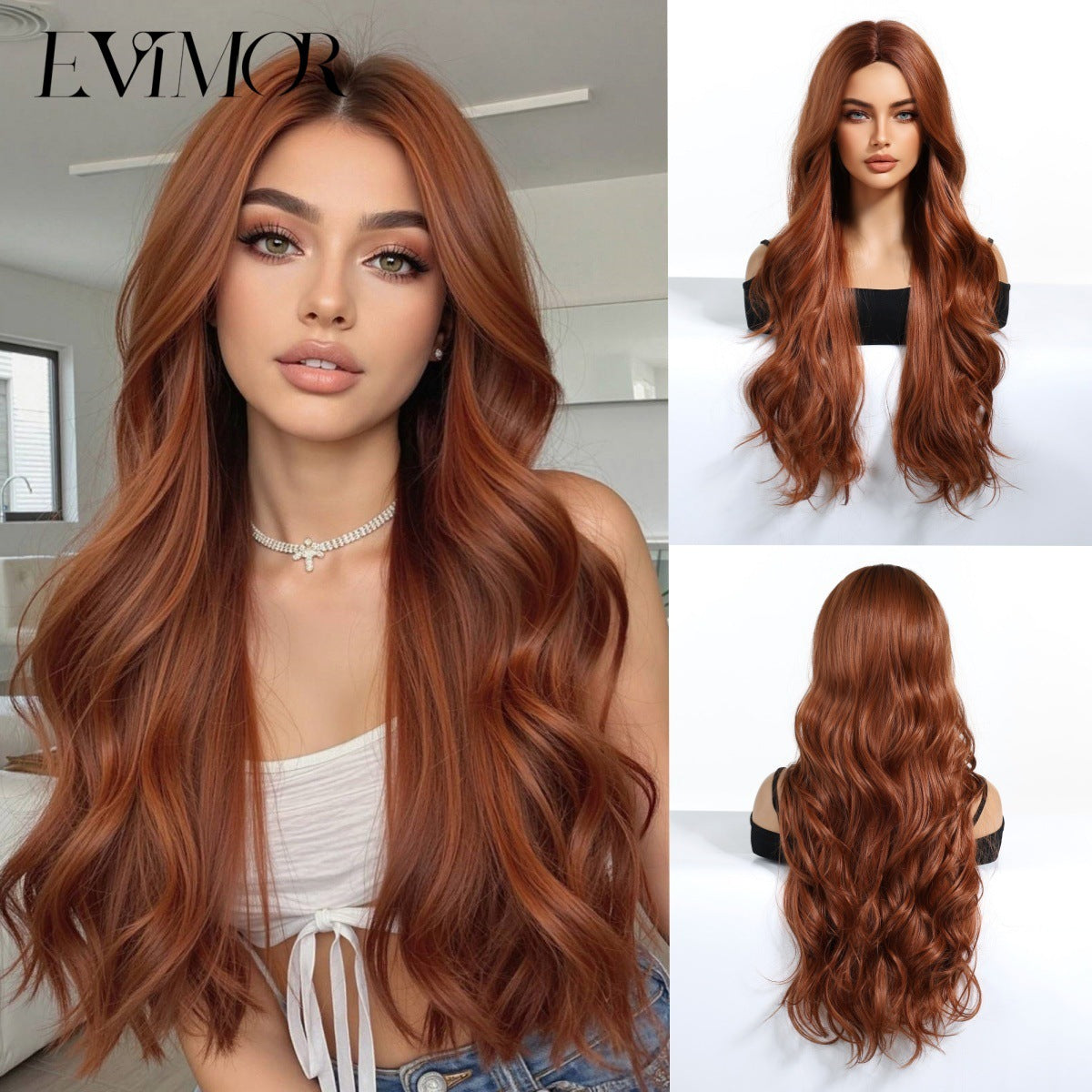 Curly Female Medium Black Chemical Fiber Wig Long Curls