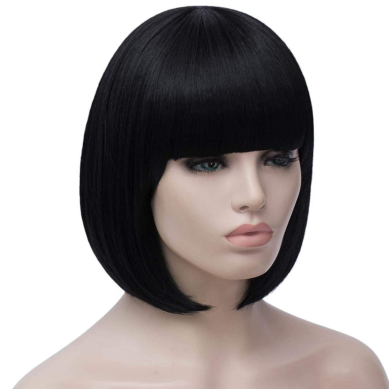 Unique Head Cover Bangs Synthetic Wigs Wig Short Straight Hair