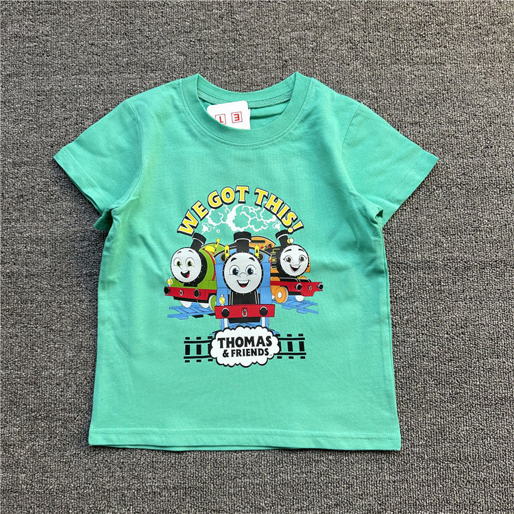 Children's Cartoon Thomas Game Pack Series Summer Short Sleeve Can Children's T-shirt