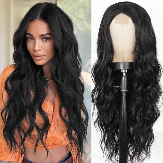 Lace Medium Small Highlight Curly Hair Synthetic Wig Long Curls