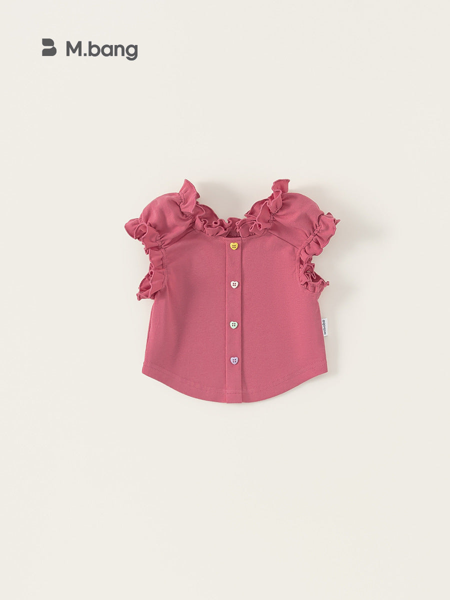 Children's Clothing Summer Clothes Sweet Ruffled Short-sleeved Children's T-shirt