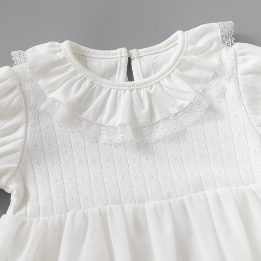 Bloomer With Skirt Summer Western Style Short Sleeved Kazakhstan Sweet Children's Dress