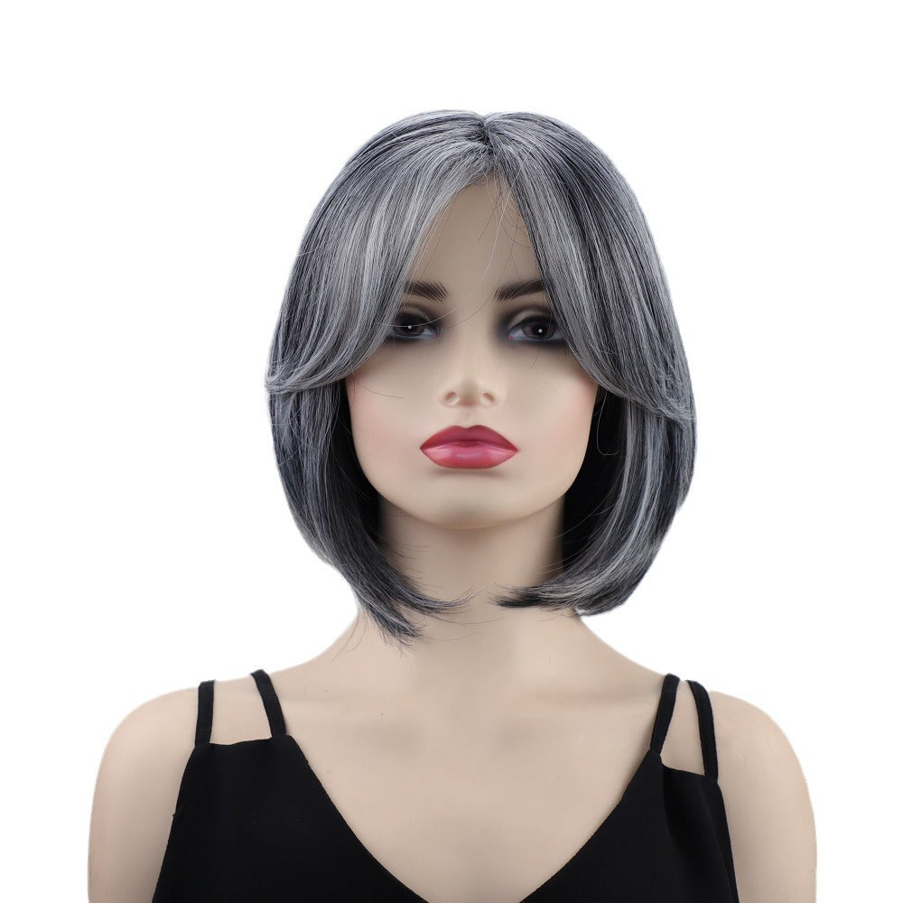 Pretty Female Bangs Chemical Fiber Sheath Wig Short Straight Hair