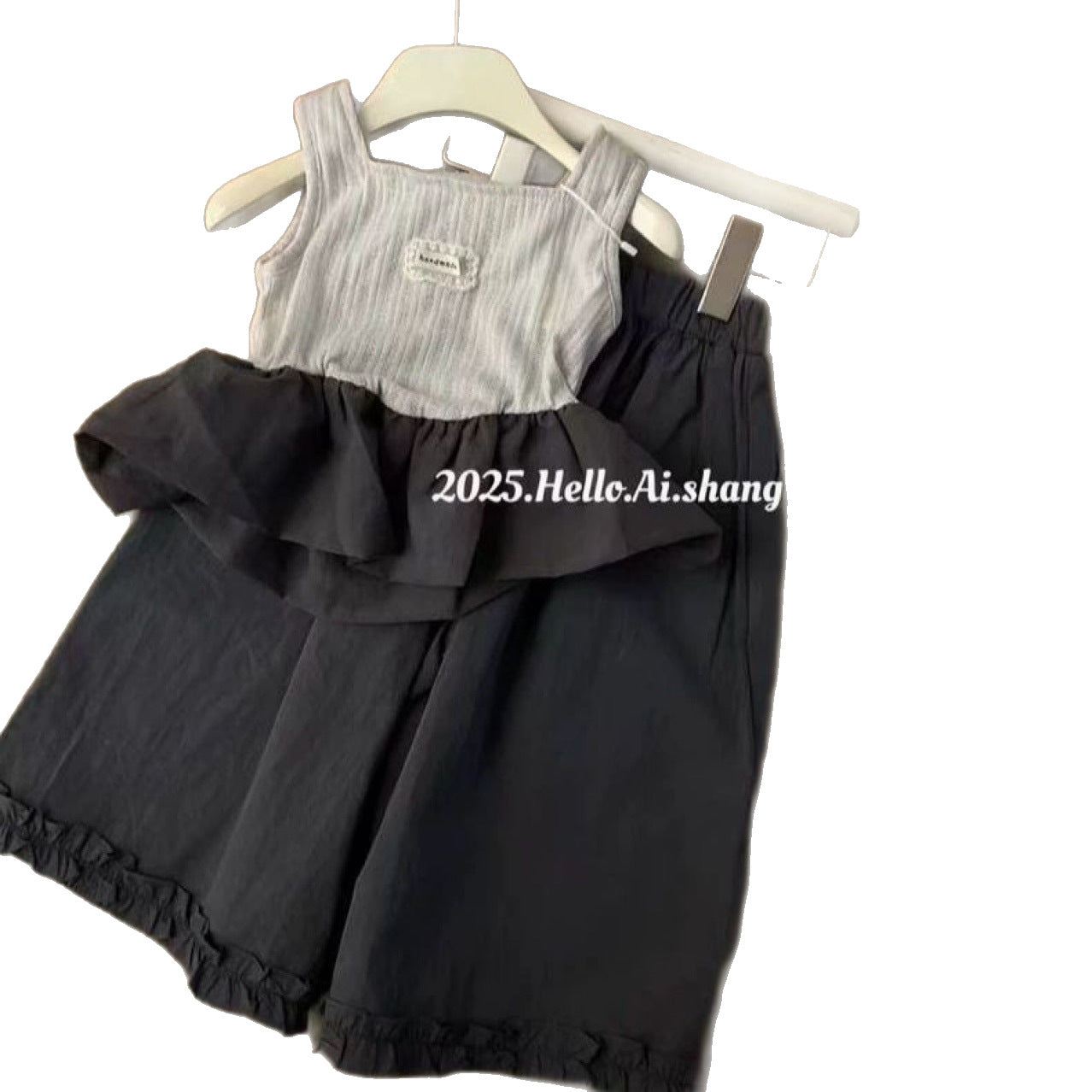 Summer Camisole With Pants Lace Stitching Vest Children's Suit