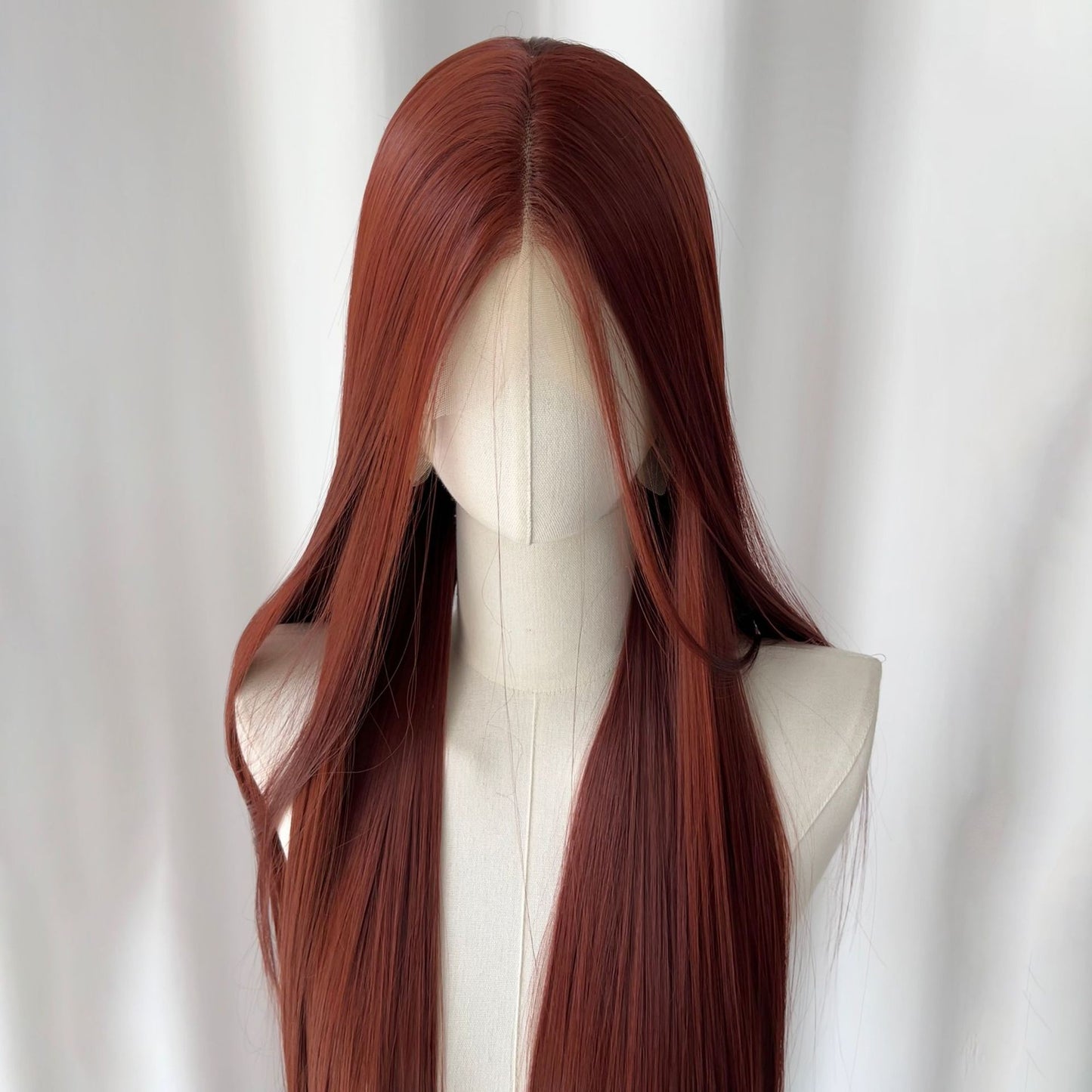 Hand Crochet Head Cover Embryo Crocheting Forehead Lace Free Long Straight Wig