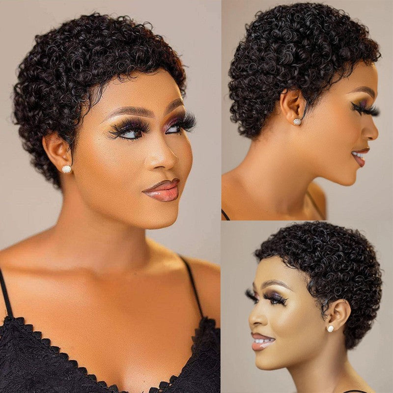 Attractive Fashion Human Brazilian High Quality Wig Short Curly Hair
