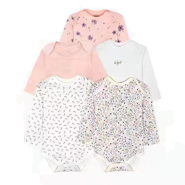 Children's Clothing Infant Rompers Long Sleeve Mixed Color Triangle Jumpsuit, Climbing Suit
