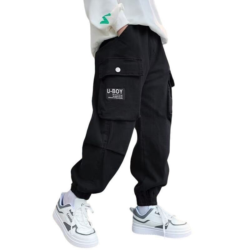 Children's Autumn Casual Overalls Medium Big Handsome Children's Pants