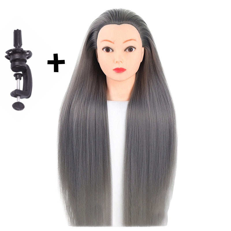 Model Head Teaching Hairdressing Braiding Mock Mannequin Long Straight Wig