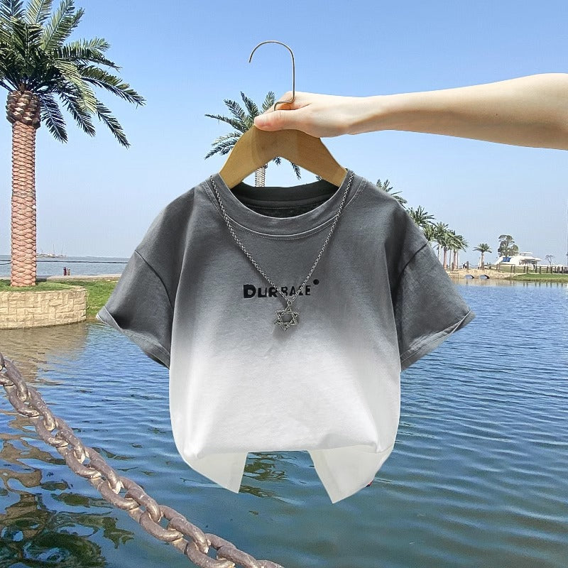 Children's Summer Short-sleeved Fashion Gradient Half-sleeve Wear Handsome Cool Children's T-shirt