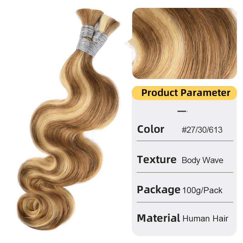 Attractive Innovative Human Bulk Band Wigs Real Hair Wig