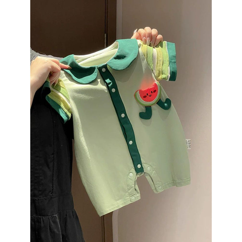 For Babies Summer Clothing Jumpsuits Infant Hundred Days Romper One Jumpsuit, Climbing Suit