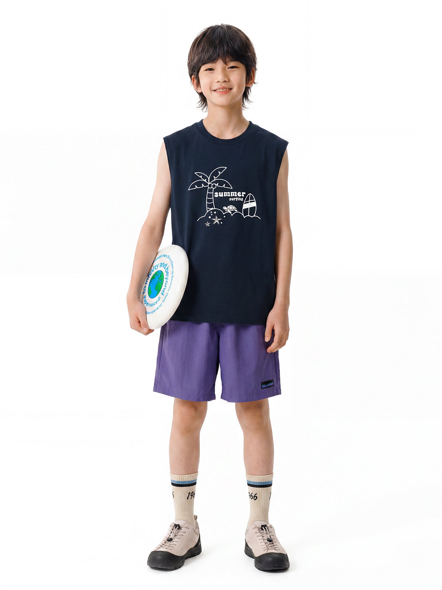 Children's Beauty Style Boys Cool Vest Medium Big Casual Sleeveless Shirt Children's T-shirt