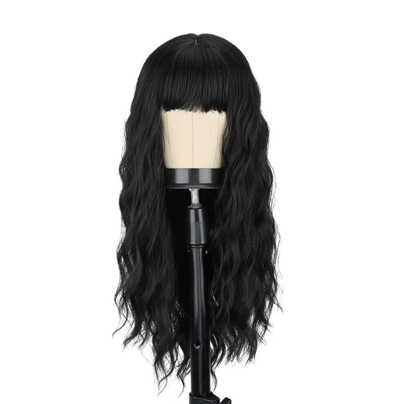 Black Curly Hair Multiple Colors Fiber Wig Long Curls