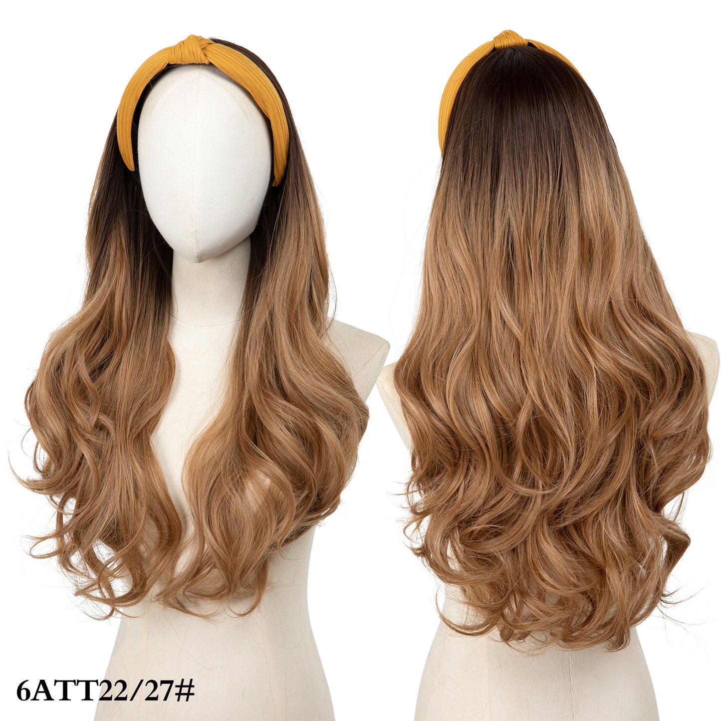 Female Hair Replacement Curly Headband Half Headgear Big Wig Long Curls
