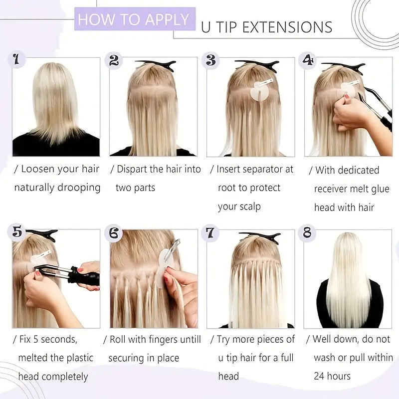 New Human Hair Foaming White Extension Long Straight Wig