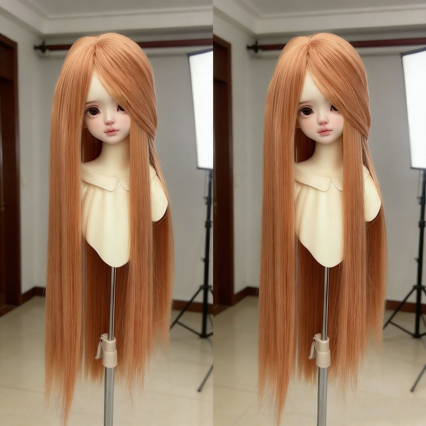 Doll Points Soft Silk Hair Cover Bangs Rough Long Straight Wig