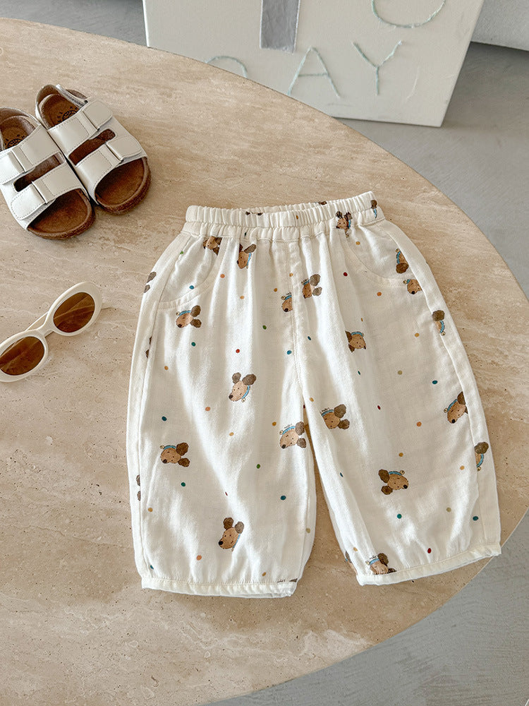 Children's Summer Cartoon Thin Cropped Casual Clothing Children's Pants