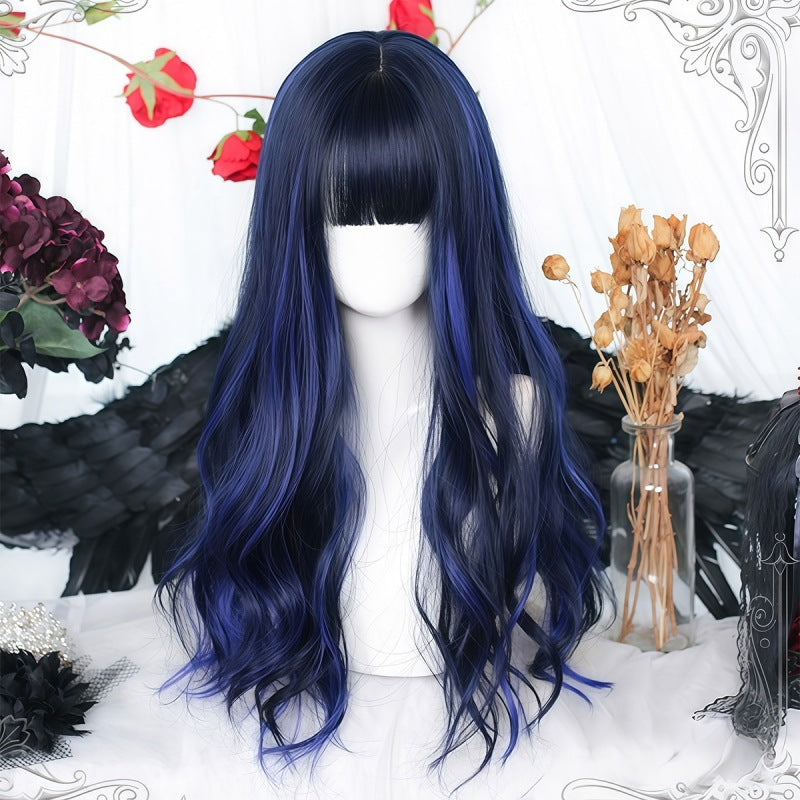Big Wave Straight Bangs Curly Hair Daily Natural Wig Long Curls