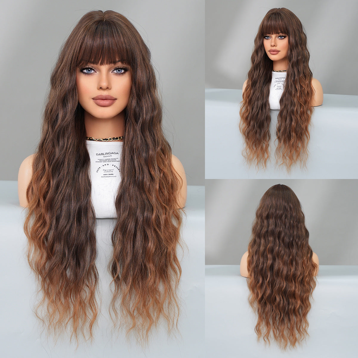 Water Wave Curly Hair Wavy Female Fiber Wig Long Curls